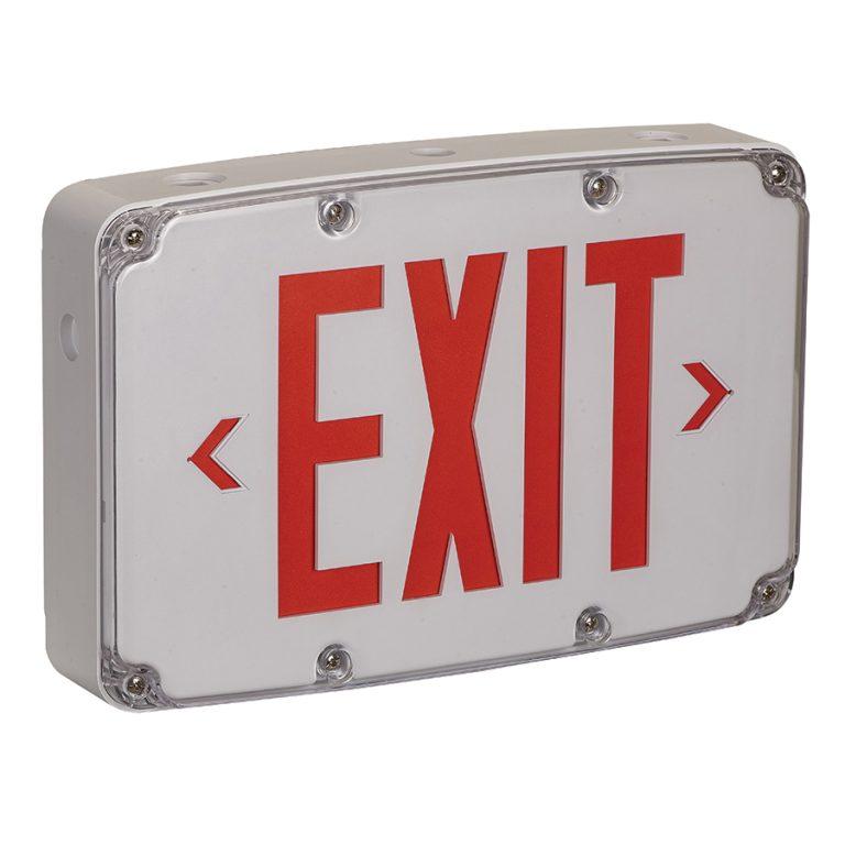 Compact Wet Location LED Red Exit Sign EL-100WP