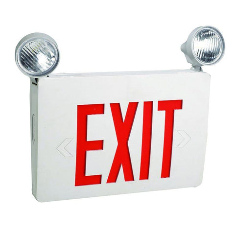 LED Emergency Exit Sign Adjustable Combo - Red - Thermoplastic Shell EL-7027BR