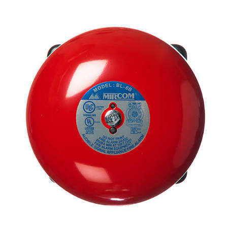 6" Motorized Steel Bell 24V DC Red BL-6B